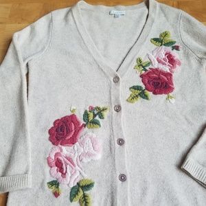 Garnet Hill Embroidered Cardigan